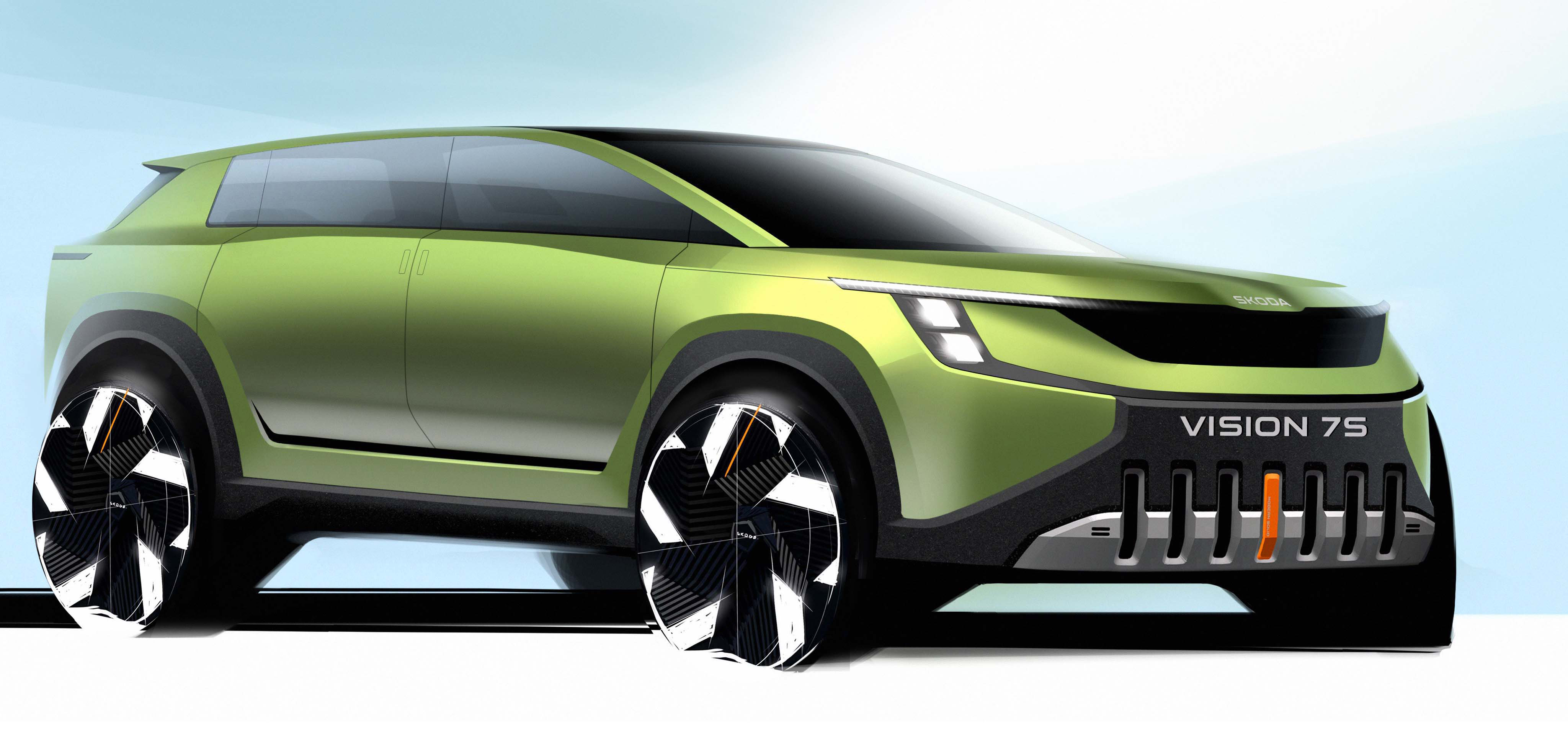 Pierwsze szkice nadwozia Skoda Vision 7S